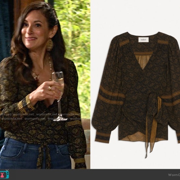 NWOT BA&SH Wrap V Neck Blouse size Small - Picture 2 of 7